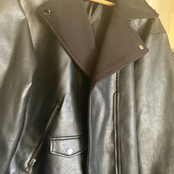 NWT Leather & Wool Trench Jacket Women’s XXL - Picture 4 of 7